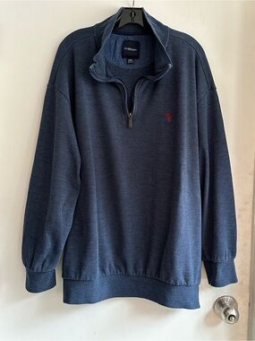 U.S. Polo Assn. Navy Half-Zip Sweater with Red Logo